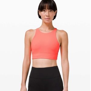 Lululemon | Energy Bra High Neck Long Line Rib - Coral